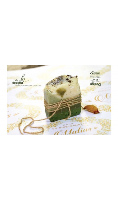 Trusou de botez de lux cu gold si verde menta si motive baroc Luxury 6